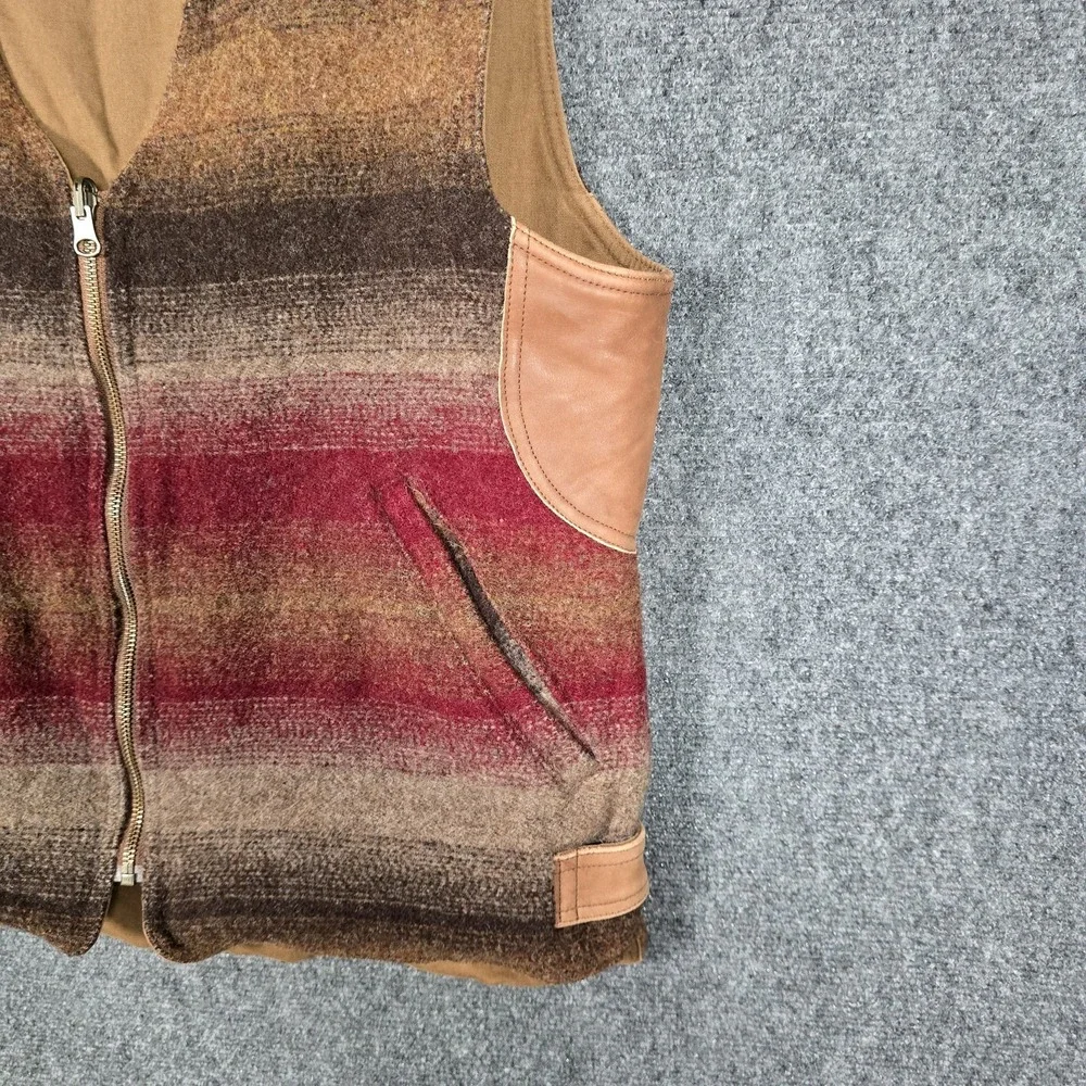Vintage Eddie Bauer Vest Mens Medium Wool Canvas Reversible Southwestern USA